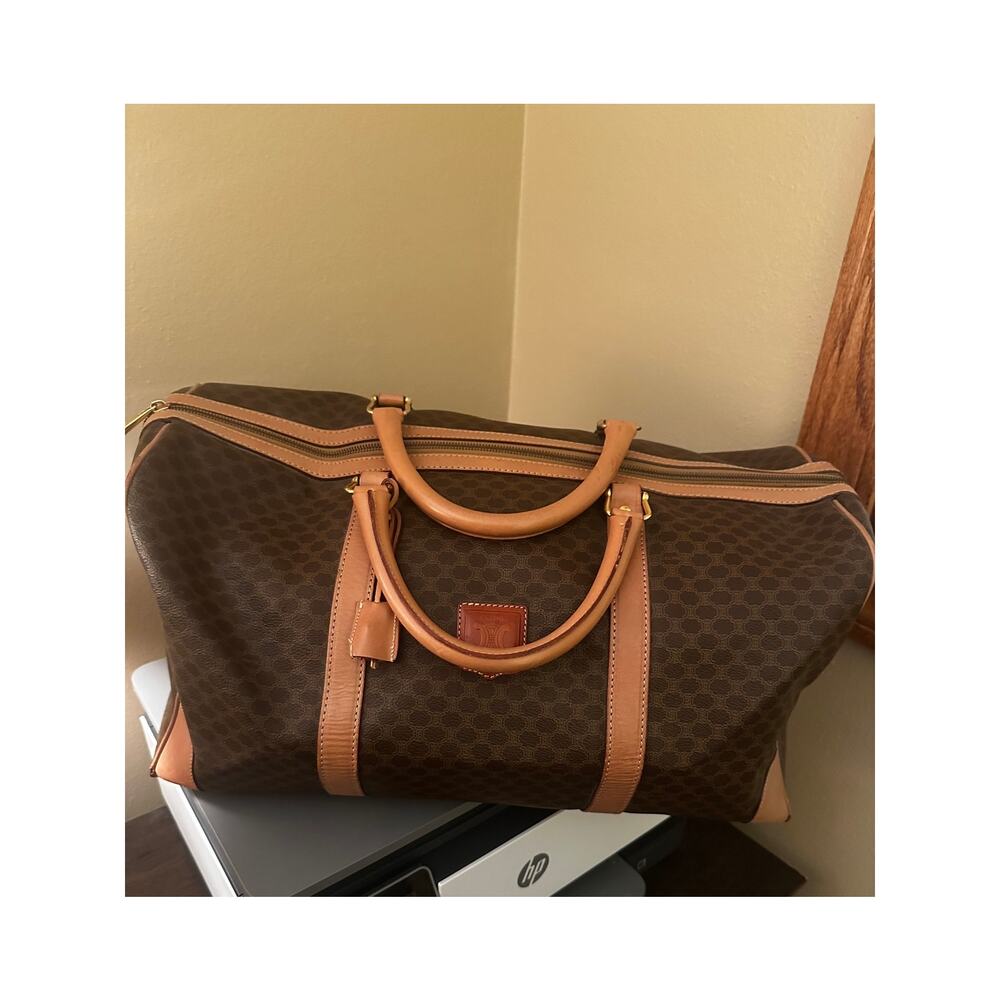 VINTAGE CELINE MACADAM TRIOMPHE DUFFLE TRAVEL BAG M14